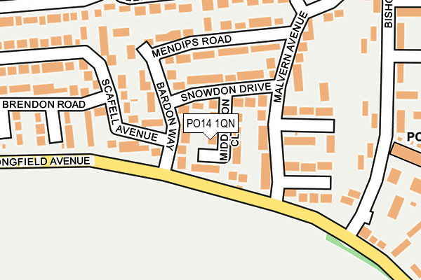 PO14 1QN map - OS OpenMap – Local (Ordnance Survey) PO14 1QN map - OS OpenMap – Local (Ordnance Survey)