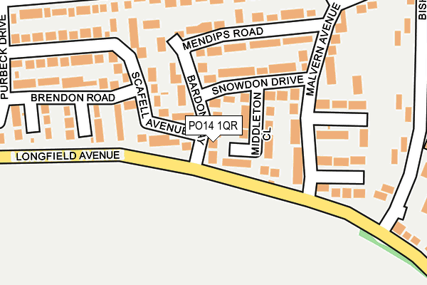 PO14 1QR map - OS OpenMap – Local (Ordnance Survey) PO14 1QR map - OS OpenMap – Local (Ordnance Survey)