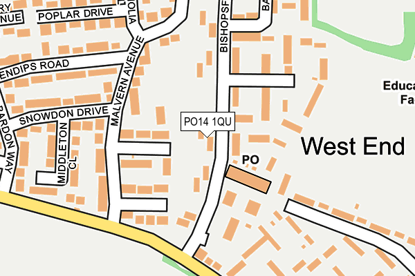 PO14 1QU map - OS OpenMap – Local (Ordnance Survey) PO14 1QU map - OS OpenMap – Local (Ordnance Survey)