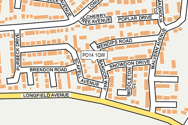 PO14 1QW map - OS OpenMap – Local (Ordnance Survey) PO14 1QW map - OS OpenMap – Local (Ordnance Survey)