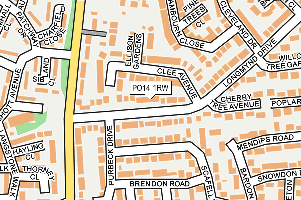 PO14 1RW map - OS OpenMap – Local (Ordnance Survey) PO14 1RW map - OS OpenMap – Local (Ordnance Survey)