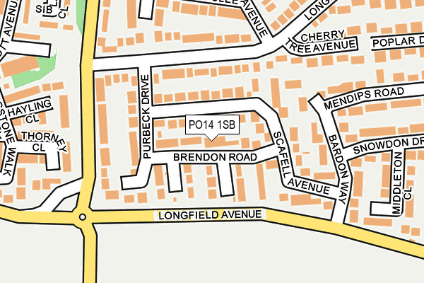 PO14 1SB map - OS OpenMap – Local (Ordnance Survey) PO14 1SB map - OS OpenMap – Local (Ordnance Survey)