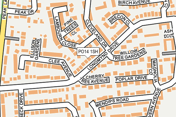 PO14 1SH map - OS OpenMap – Local (Ordnance Survey) PO14 1SH map - OS OpenMap – Local (Ordnance Survey)