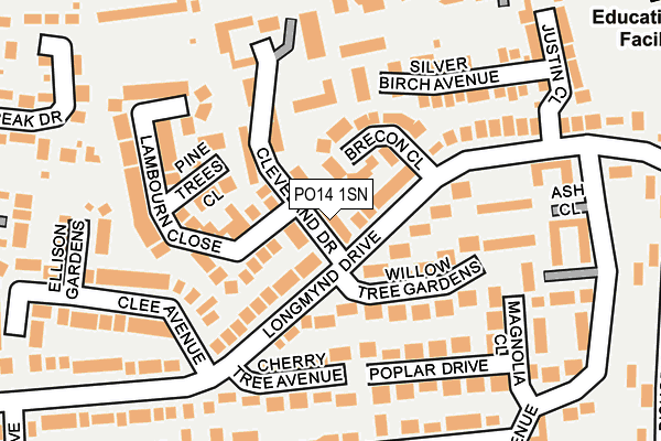 PO14 1SN map - OS OpenMap – Local (Ordnance Survey) PO14 1SN map - OS OpenMap – Local (Ordnance Survey)