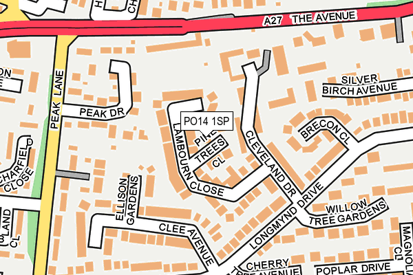 PO14 1SP map - OS OpenMap – Local (Ordnance Survey) PO14 1SP map - OS OpenMap – Local (Ordnance Survey)