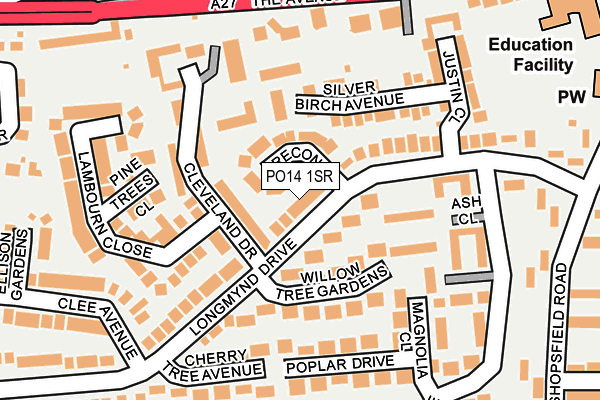 PO14 1SR map - OS OpenMap – Local (Ordnance Survey) PO14 1SR map - OS OpenMap – Local (Ordnance Survey)