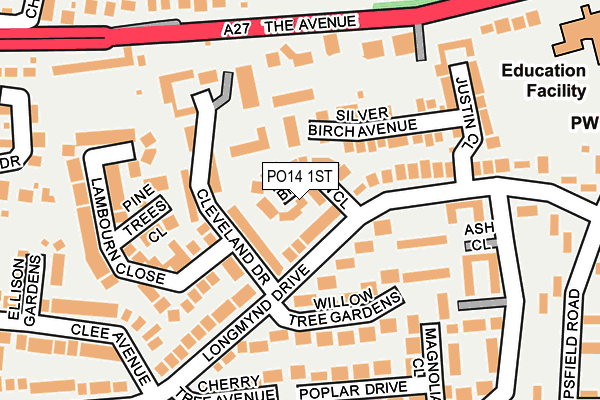 PO14 1ST map - OS OpenMap – Local (Ordnance Survey) PO14 1ST map - OS OpenMap – Local (Ordnance Survey)