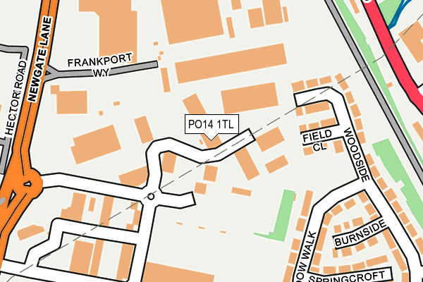 PO14 1TL map - OS OpenMap – Local (Ordnance Survey) PO14 1TL map - OS OpenMap – Local (Ordnance Survey)