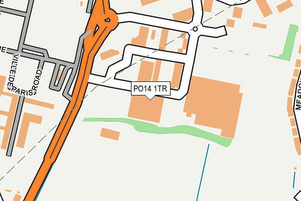 PO14 1TR map - OS OpenMap – Local (Ordnance Survey) PO14 1TR map - OS OpenMap – Local (Ordnance Survey)