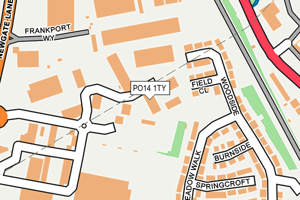 PO14 1TY map - OS OpenMap – Local (Ordnance Survey) PO14 1TY map - OS OpenMap – Local (Ordnance Survey)