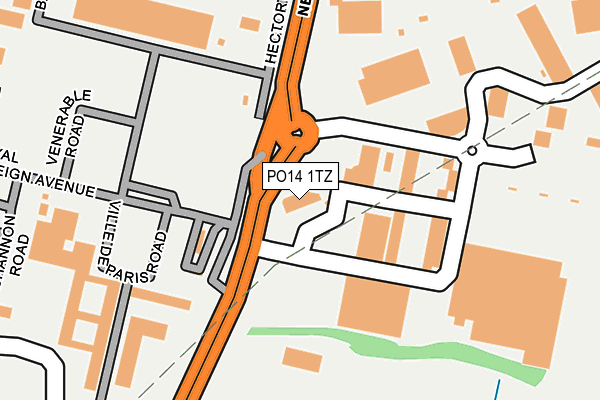 PO14 1TZ map - OS OpenMap – Local (Ordnance Survey) PO14 1TZ map - OS OpenMap – Local (Ordnance Survey)