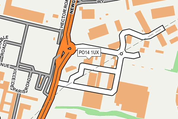 PO14 1UX map - OS OpenMap – Local (Ordnance Survey) PO14 1UX map - OS OpenMap – Local (Ordnance Survey)