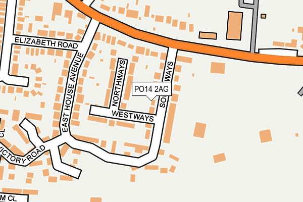 PO14 2AG map - OS OpenMap – Local (Ordnance Survey) PO14 2AG map - OS OpenMap – Local (Ordnance Survey)