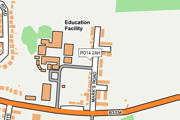 PO14 2AH map - OS OpenMap – Local (Ordnance Survey) PO14 2AH map - OS OpenMap – Local (Ordnance Survey)