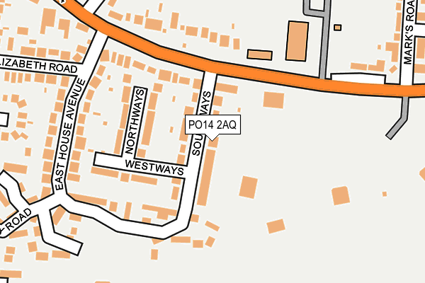 PO14 2AQ map - OS OpenMap – Local (Ordnance Survey) PO14 2AQ map - OS OpenMap – Local (Ordnance Survey)