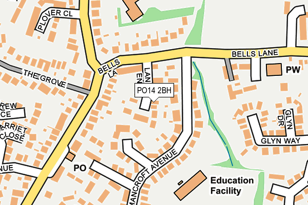 PO14 2BH map - OS OpenMap – Local (Ordnance Survey) PO14 2BH map - OS OpenMap – Local (Ordnance Survey)