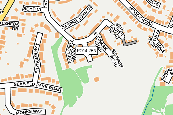 PO14 2BN map - OS OpenMap – Local (Ordnance Survey) PO14 2BN map - OS OpenMap – Local (Ordnance Survey)