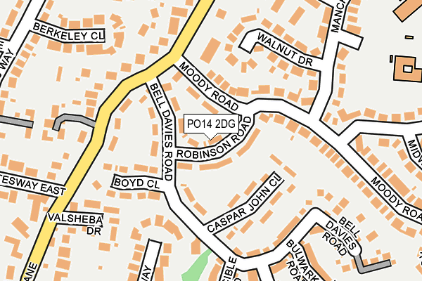PO14 2DG map - OS OpenMap – Local (Ordnance Survey) PO14 2DG map - OS OpenMap – Local (Ordnance Survey)