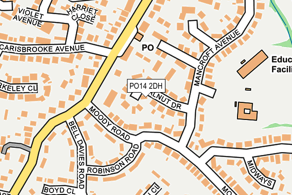 PO14 2DH map - OS OpenMap – Local (Ordnance Survey) PO14 2DH map - OS OpenMap – Local (Ordnance Survey)