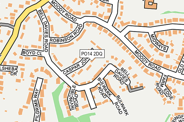 PO14 2DQ map - OS OpenMap – Local (Ordnance Survey) PO14 2DQ map - OS OpenMap – Local (Ordnance Survey)
