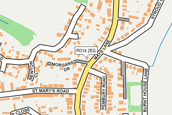 PO14 2EG map - OS OpenMap – Local (Ordnance Survey) PO14 2EG map - OS OpenMap – Local (Ordnance Survey)