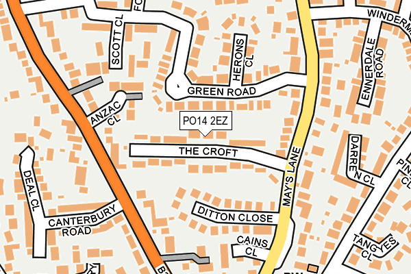 PO14 2EZ map - OS OpenMap – Local (Ordnance Survey) PO14 2EZ map - OS OpenMap – Local (Ordnance Survey)