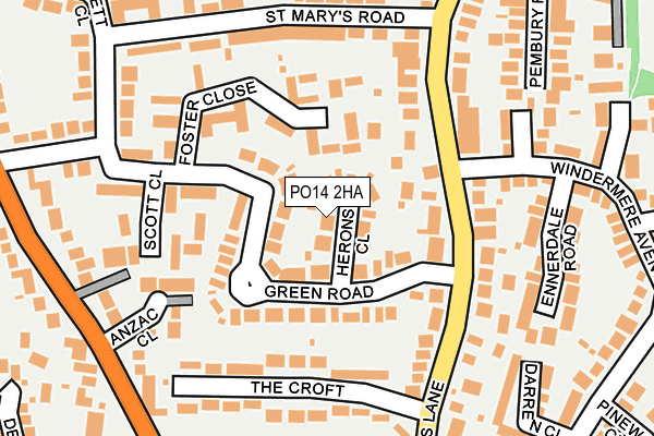PO14 2HA map - OS OpenMap – Local (Ordnance Survey) PO14 2HA map - OS OpenMap – Local (Ordnance Survey)