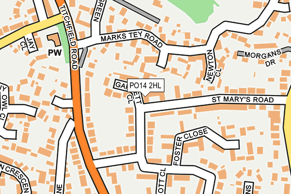 PO14 2HL map - OS OpenMap – Local (Ordnance Survey) PO14 2HL map - OS OpenMap – Local (Ordnance Survey)