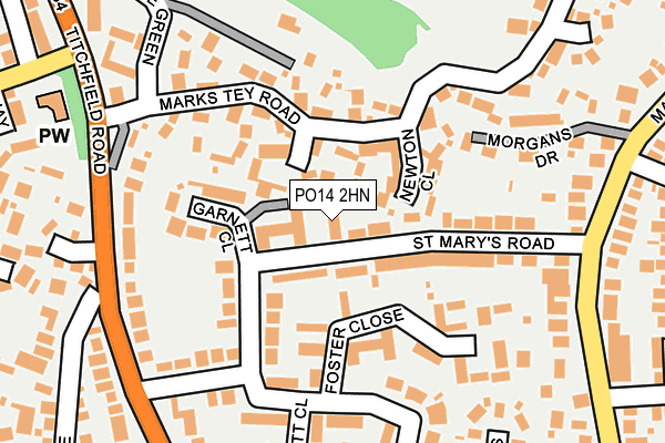 PO14 2HN map - OS OpenMap – Local (Ordnance Survey) PO14 2HN map - OS OpenMap – Local (Ordnance Survey)