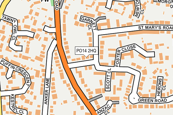 PO14 2HQ map - OS OpenMap – Local (Ordnance Survey) PO14 2HQ map - OS OpenMap – Local (Ordnance Survey)