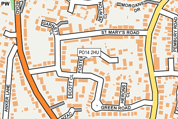 PO14 2HU map - OS OpenMap – Local (Ordnance Survey) PO14 2HU map - OS OpenMap – Local (Ordnance Survey)
