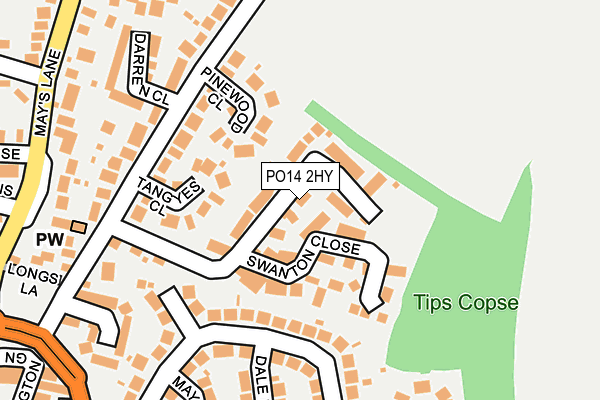 PO14 2HY map - OS OpenMap – Local (Ordnance Survey) PO14 2HY map - OS OpenMap – Local (Ordnance Survey)