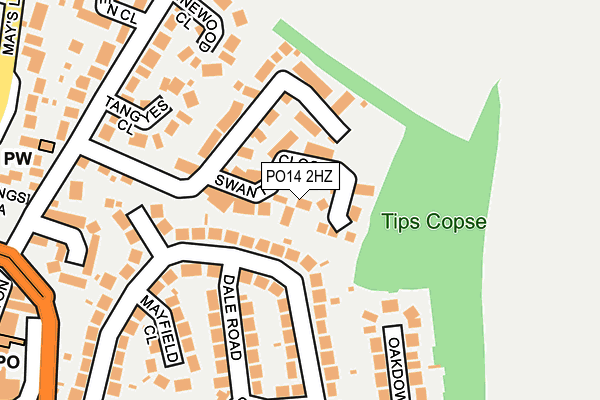 PO14 2HZ map - OS OpenMap – Local (Ordnance Survey) PO14 2HZ map - OS OpenMap – Local (Ordnance Survey)
