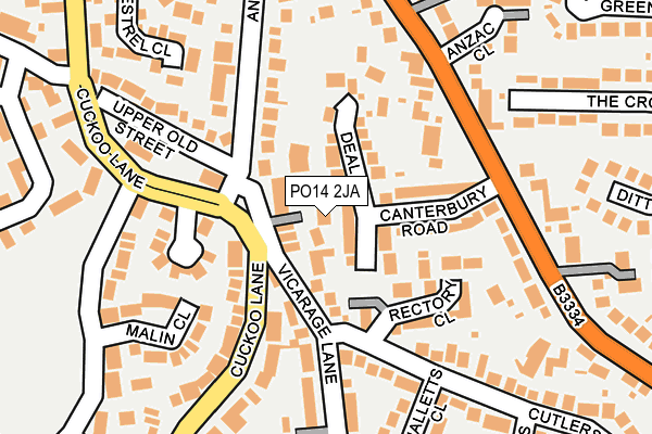 PO14 2JA map - OS OpenMap – Local (Ordnance Survey) PO14 2JA map - OS OpenMap – Local (Ordnance Survey)