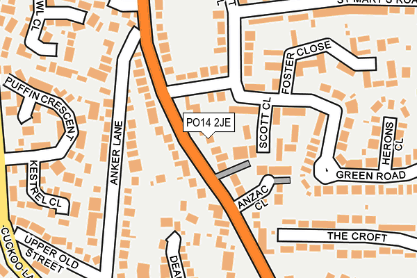 PO14 2JE map - OS OpenMap – Local (Ordnance Survey) PO14 2JE map - OS OpenMap – Local (Ordnance Survey)