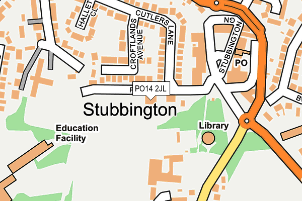 PO14 2JL map - OS OpenMap – Local (Ordnance Survey)