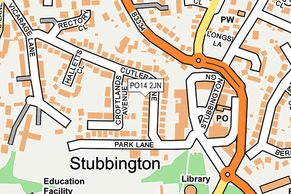 PO14 2JN map - OS OpenMap – Local (Ordnance Survey) PO14 2JN map - OS OpenMap – Local (Ordnance Survey)