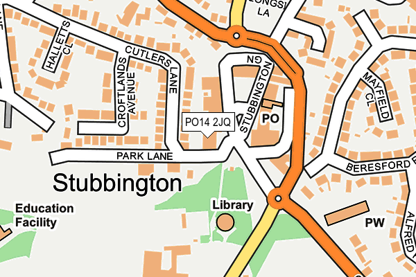 PO14 2JQ map - OS OpenMap – Local (Ordnance Survey)