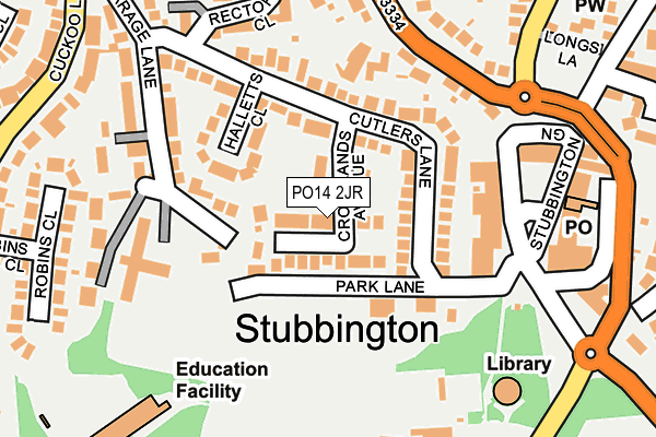 PO14 2JR map - OS OpenMap – Local (Ordnance Survey) PO14 2JR map - OS OpenMap – Local (Ordnance Survey)