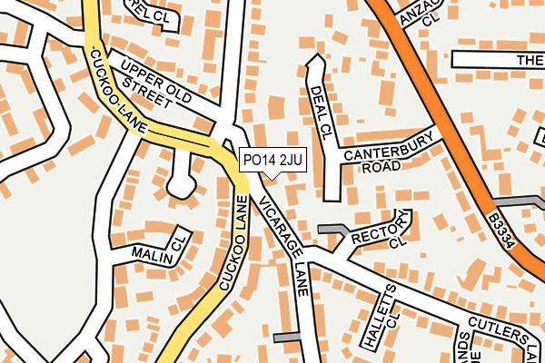 PO14 2JU map - OS OpenMap – Local (Ordnance Survey) PO14 2JU map - OS OpenMap – Local (Ordnance Survey)