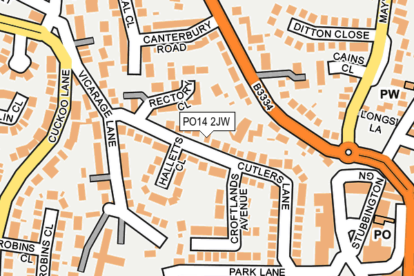 PO14 2JW map - OS OpenMap – Local (Ordnance Survey) PO14 2JW map - OS OpenMap – Local (Ordnance Survey)