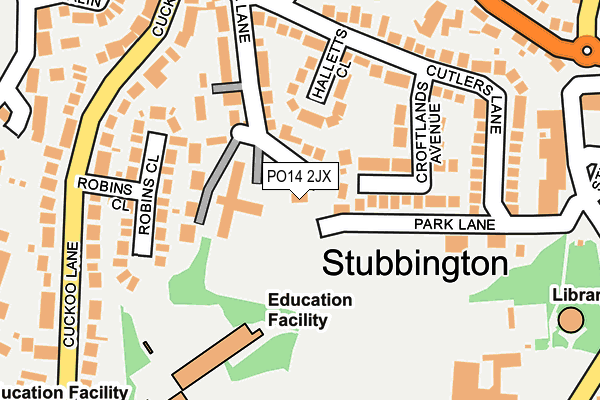 PO14 2JX map - OS OpenMap – Local (Ordnance Survey) PO14 2JX map - OS OpenMap – Local (Ordnance Survey)