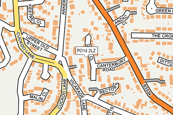 PO14 2LZ map - OS OpenMap – Local (Ordnance Survey) PO14 2LZ map - OS OpenMap – Local (Ordnance Survey)