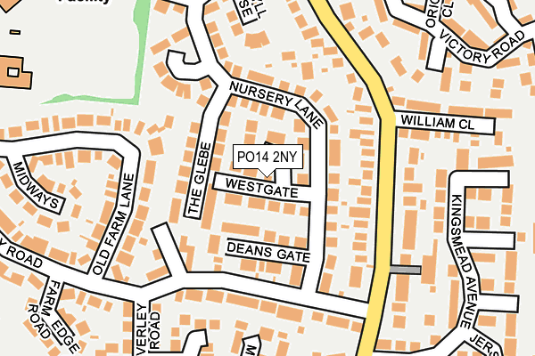 PO14 2NY map - OS OpenMap – Local (Ordnance Survey) PO14 2NY map - OS OpenMap – Local (Ordnance Survey)