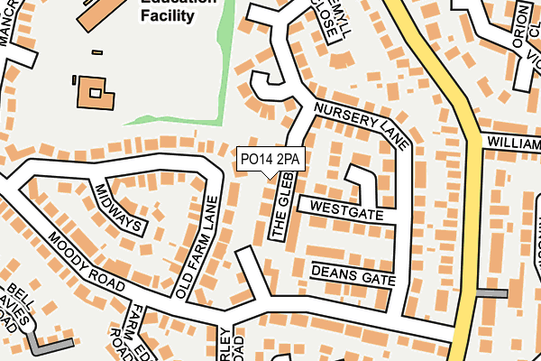 PO14 2PA map - OS OpenMap – Local (Ordnance Survey) PO14 2PA map - OS OpenMap – Local (Ordnance Survey)