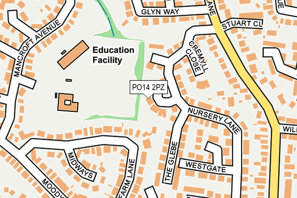 PO14 2PZ map - OS OpenMap – Local (Ordnance Survey) PO14 2PZ map - OS OpenMap – Local (Ordnance Survey)