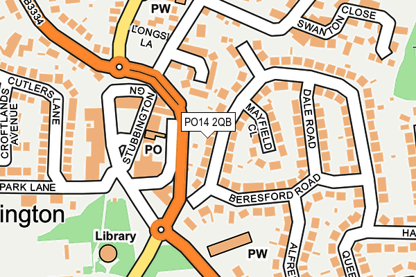 PO14 2QB map - OS OpenMap – Local (Ordnance Survey) PO14 2QB map - OS OpenMap – Local (Ordnance Survey)