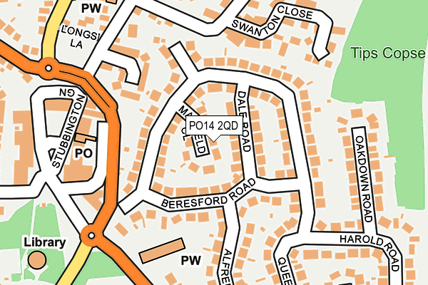 PO14 2QD map - OS OpenMap – Local (Ordnance Survey) PO14 2QD map - OS OpenMap – Local (Ordnance Survey)