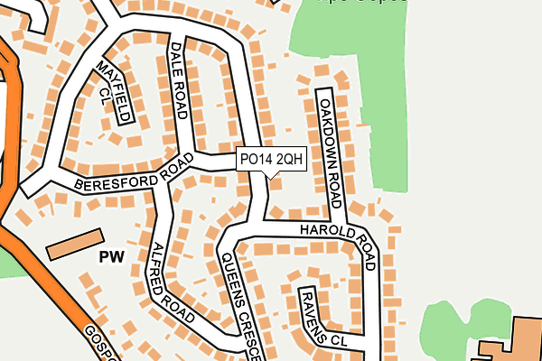 PO14 2QH map - OS OpenMap – Local (Ordnance Survey) PO14 2QH map - OS OpenMap – Local (Ordnance Survey)