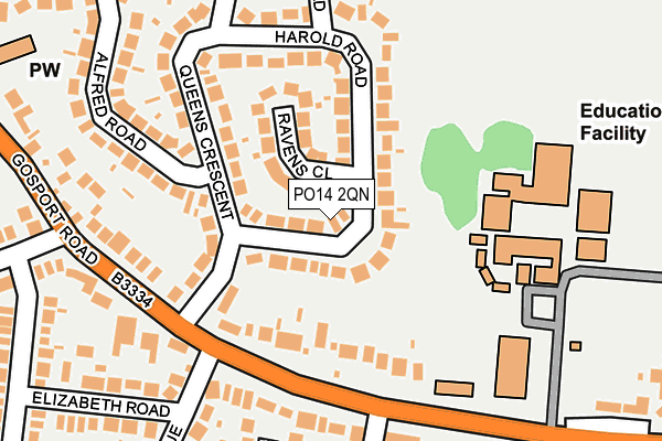 PO14 2QN map - OS OpenMap – Local (Ordnance Survey) PO14 2QN map - OS OpenMap – Local (Ordnance Survey)